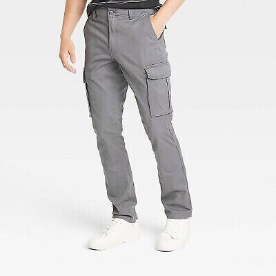 Men's Regular Fit Straight Cargo Pants - Goodfellow & Co Gray 30x32