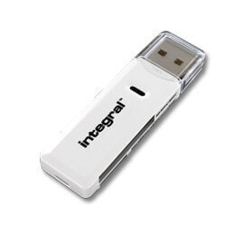 JUST RAMS Integral USB2.0 CARDREADER DUAL SLOT SD MSD ETAIL - MicroSD (TransFlash) - MicroSDHC - MicroSDXC - SD - SDHC - SDXC - White - 480 Mbit/s - Windows Vista - 7 - 8 - 10 - Mac OS X+ & Linux - USB 2.0 - 0 - 60 °C