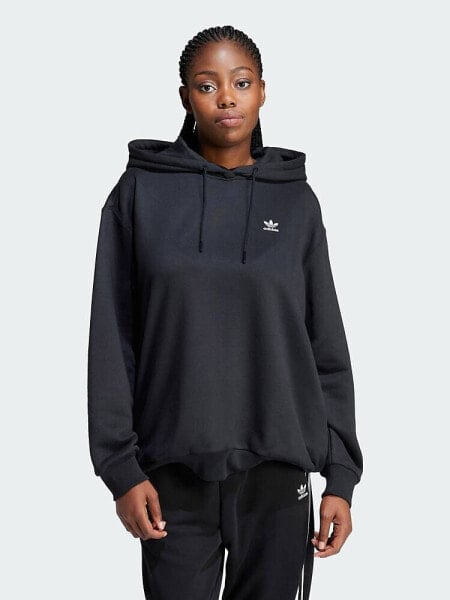 adidas Trefoil Oversized Hoodie in Black