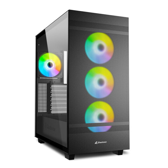 Sharkoon REBEL C50 RGB ATX - Full Tower - PC - Black - ATX - micro ATX - Mini-ITX - Metal - Tempered glass - Multi