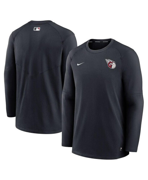 Men's Navy Cleveland Guardians Authentic Collection Logo Performance Long Sleeve T-shirt