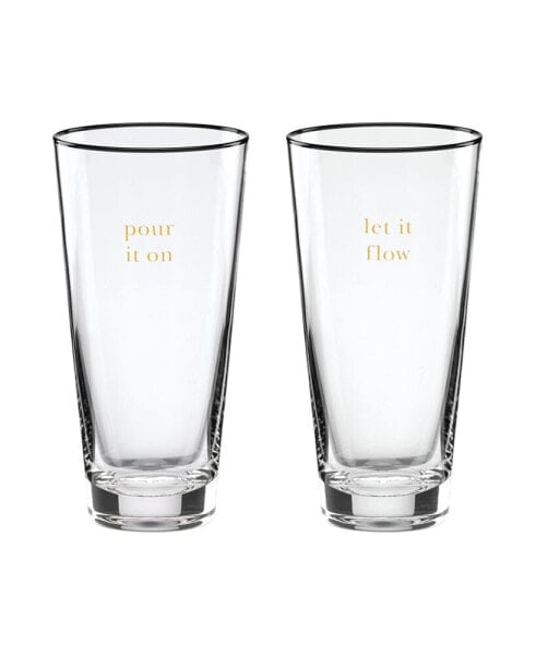 Cheers to Us Let It Flow Pour It on Glasses Set, 2 Piece