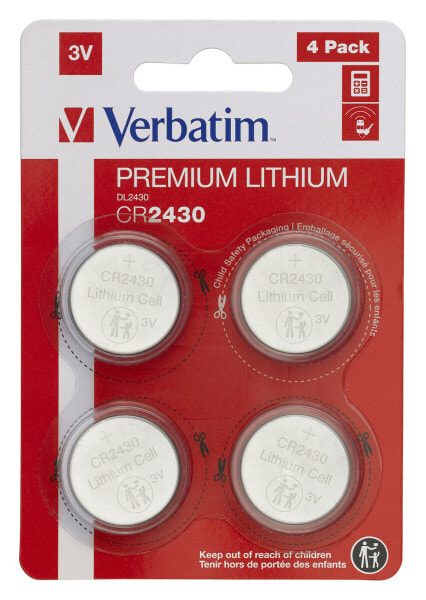Verbatim Batterie Lithium CR2430 3 V 4 - Battery - CR2430