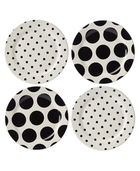 on the Dot Assorted Accent Plates 4 Piece Set, Service for 4