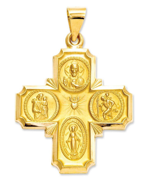 14k Gold Charm, Four-Way Medal