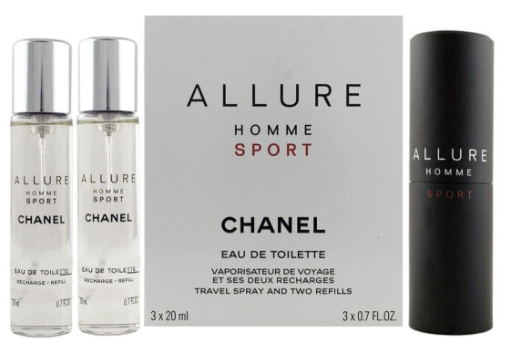 ALLURE HOMME SPORT travel spray and two refills 3 x 20 ml