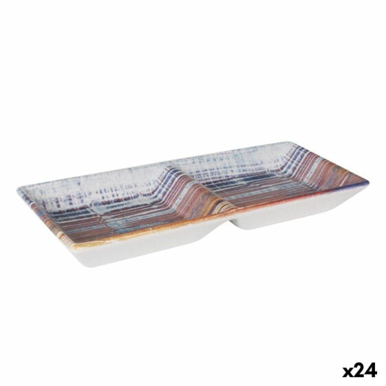 Snack tray La Mediterránea Boreal 2 Compartments 25 x 11 x 3 cm (24 Units)