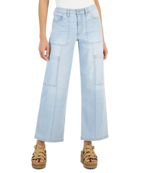 Juniors' Wide-Leg Cargo Jeans