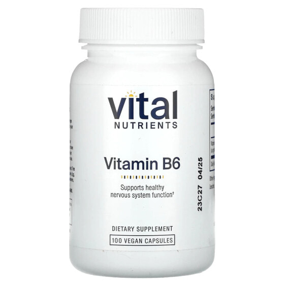 Vital Nutrients, Витамин B6`` 100 веганских капсул