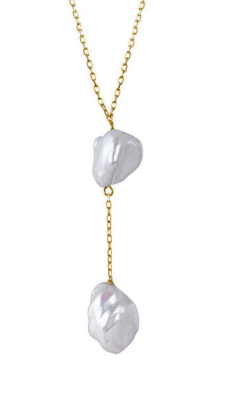 Charming yellow gold necklace with baroque pearls 14/778.841P