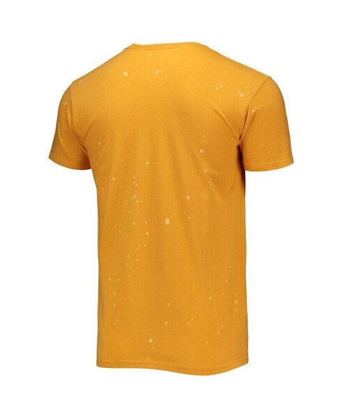 Men's Gold Norfolk State Spartans Bleach Splatter T-shirt
