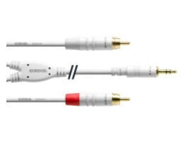 Аудио-кабель мужской Cordial CFY 1.5 WCC-SNOW - 2 x RCA - Мужской - 3.5 мм - 1.5 м - Белый