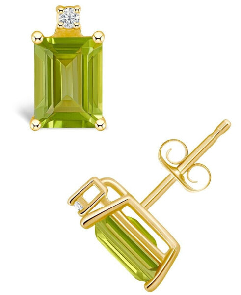 Серьги Macy's Peridot and Diamond Stud