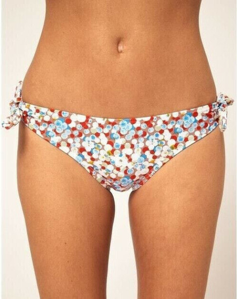 French Connection Bunny Side Tie Hipster Bikini Bottom Pant Multi Spot Size S