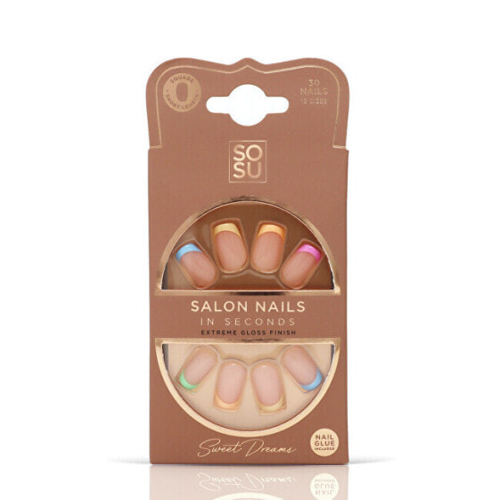 Тип товара: Накладные ногти Бренд: SOSU Cosmetics Модель: Sweet Dreams (Salon Nails) 30 шт Выходное название товара: Накладные ногти SOSU Cosmetics Sweet Dreams (Salon Nails) 30 шт