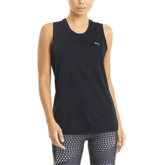 Puma Performance Crew Neck Athletic Tank Top Womens Black Casual Athletic 52030