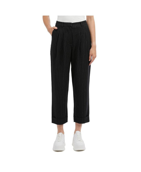 Women's Pleated Trouser with Cuffed Hem