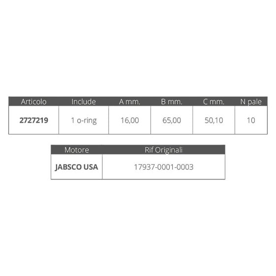 Лодочный мотор Jabsco Original Impeller 17937-0001-0003