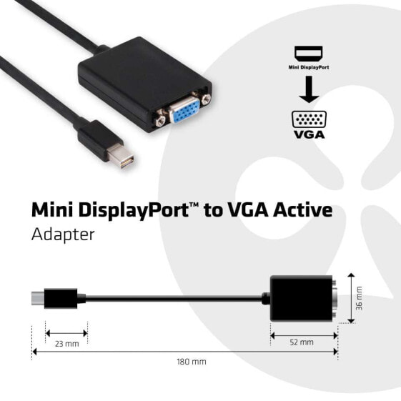 Club 3D Adapter DisplayPort Mini 1.1> VGA** aktiv - Adapter - Digital/Display/Video