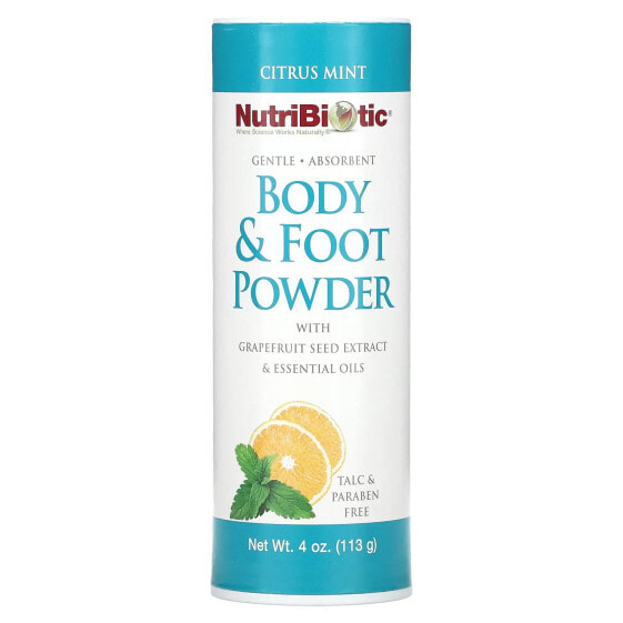 Body & Foot Powder with Grapefruit Seed Extract & Essential Oils, Citrus Mint, 4 oz (113 g)