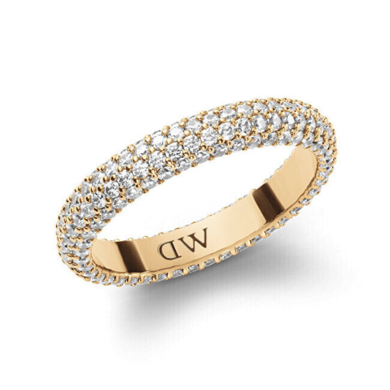 Sparkling Gold Plated Pavé Crystal Ring DW0040064