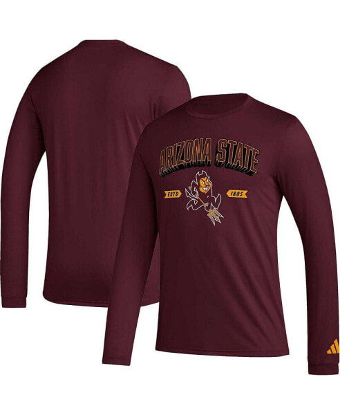 Men's Maroon Arizona State Sun Devils Mighty Mascot Pregame Long Sleeve T-shirt