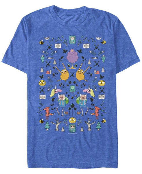 Men's Adventure Time Mirrored Icons Short Sleeve T- shirt