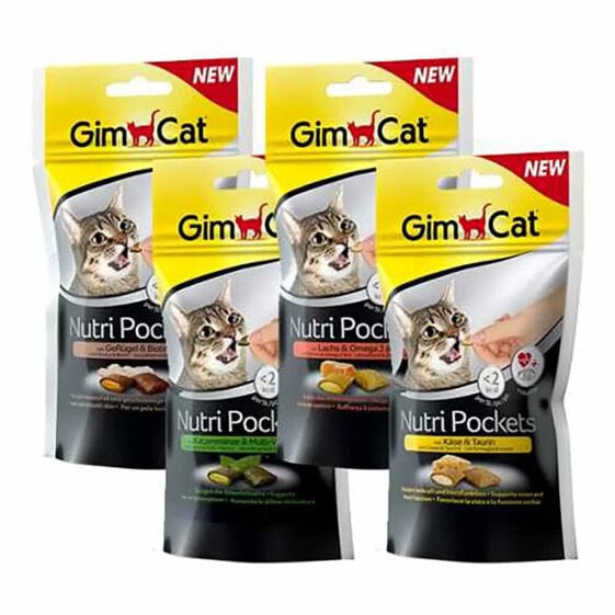 GIMCAT Nutri Pockets 60gr cheese and taurine cat snack