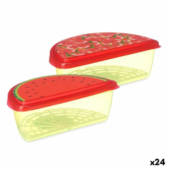 Lunch box Fruit Strawberry Watermelon Plastic 23 x 8 x 13 cm (24 Units)