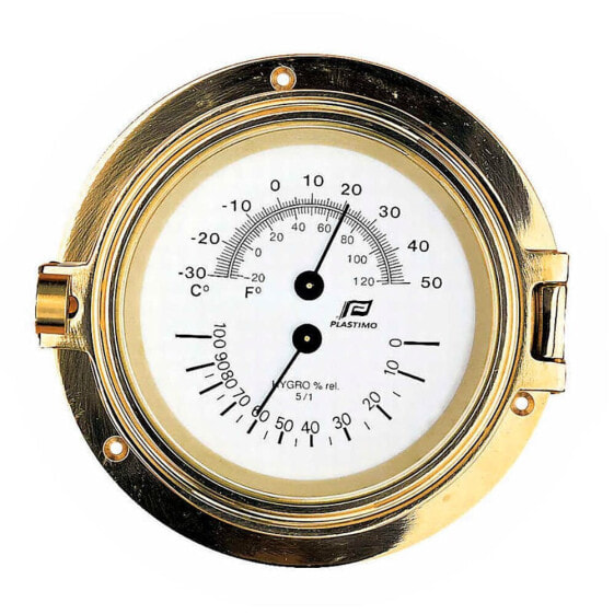 PLASTIMO Brass 4.5´´ Thermometer Hygrometer
