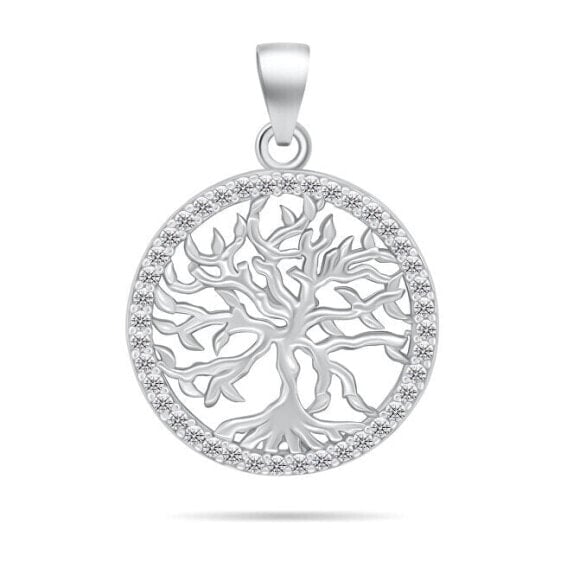 Timeless silver pendant Tree of Life with zircons PT133W