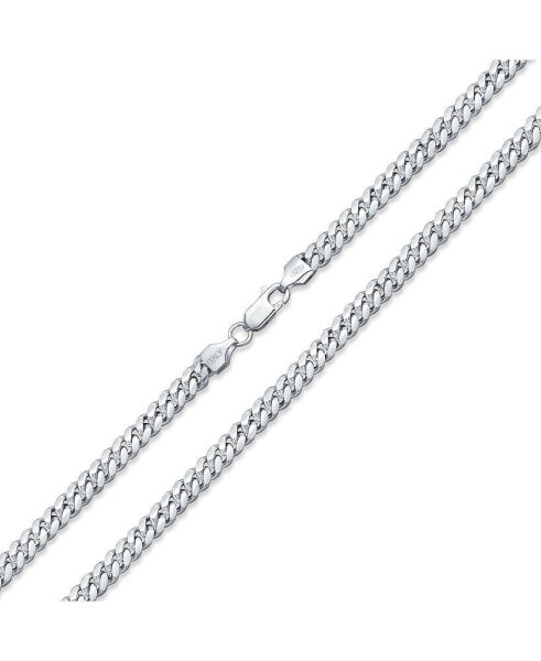 Solid .925 Sterling Silver 150 Gauge 5MM Heavy Curb Miami Cuban Chain Necklace For Men Nickel-Free 20 Inch