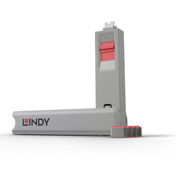 Lindy USB Type C Port Blocker - pink - Port blocker + key - USB Type-C - Pink - 5 pc(s) - 10 g
