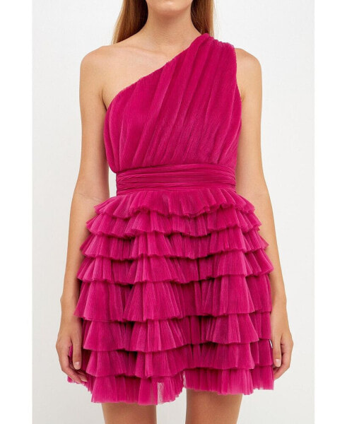 Women's Tiered Tulle Mini Dress