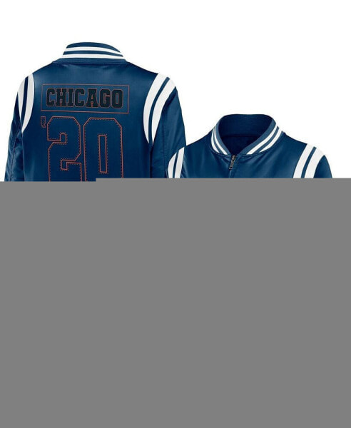 Свитшот женский WEAR by Erin Andrews Navy Chicago Bears Bomber - Полная застежка