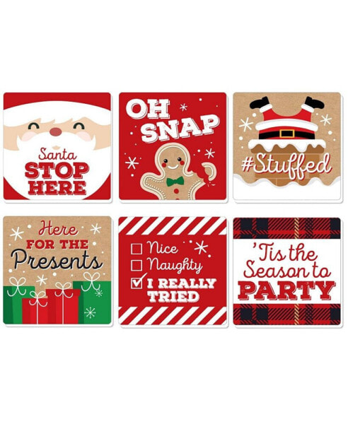 Jolly Santa Claus - Funny Christmas Party Decorations Drink Coasters - Set of 6