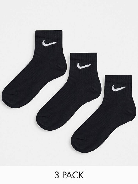Nike Training unisex 3 pack ankle socks in black