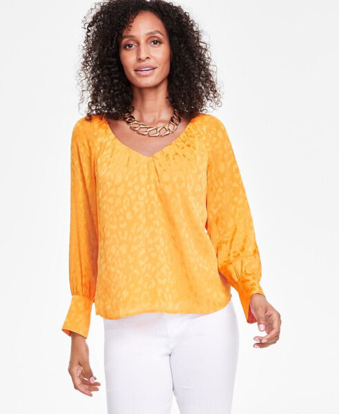 Women's Pleated V-Neck Blouse, Created for Macy's