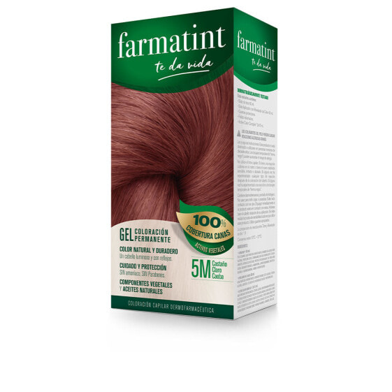 Farmatint	Permanent Coloring Gel No. 5M-Light Brown Mahogany Перманентная краска для волос на растительной основе и маслах без аммиака,оттенок махагоновый светлый шатен