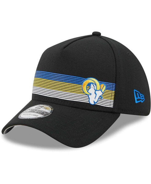 Men's Black Los Angeles Rams Flawless Stripe 39THIRTY Flex Hat