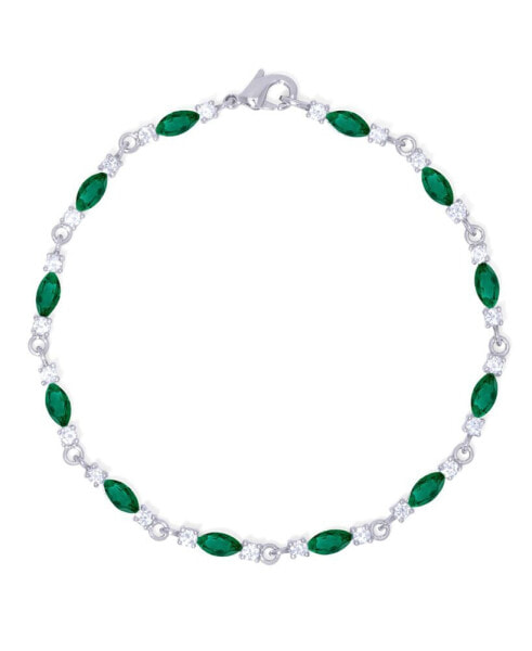 Браслет Macy's Emerald Marquise в сереб.ощаде