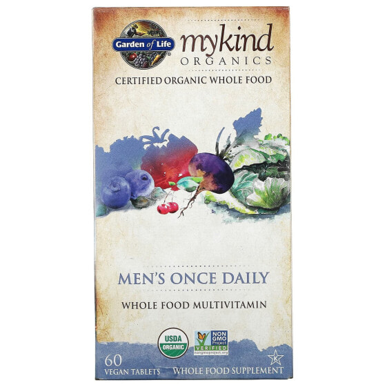 Organics, Men's Once Daily, Whole Food Multivitamin, 60 Vegan Tablets