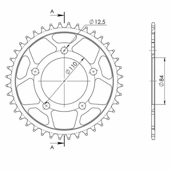 SUPERSPROX Steel Honda 520x40 RFE1225X40BLK rear sprocket