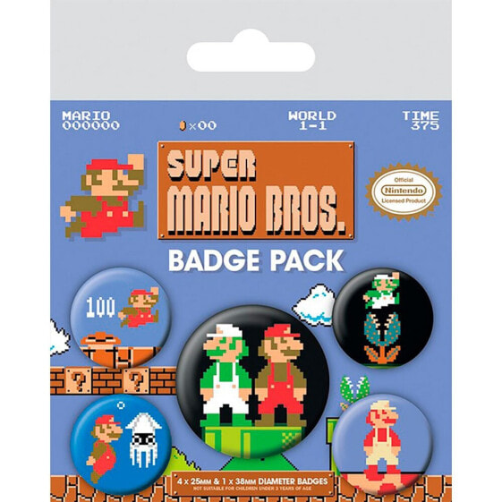 NINTENDO MERCHANDISING Badge Pack Super Mario Bros