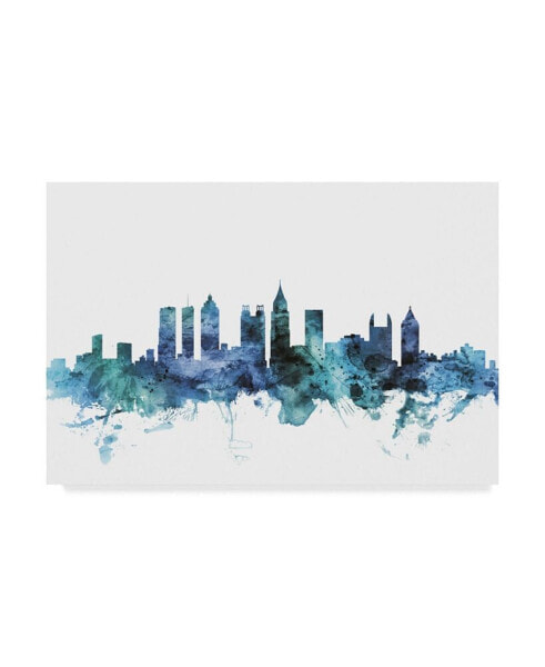 Картина на холсте Trademark Global Michael Tompsett 'Атланта, Джорджия, Столичный синий и бирюзовое небо' - 47" x 30"