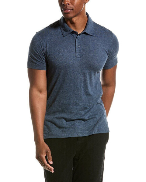 Barefoot Dreams Malibu Collection Polo Shirt Men's Blue S