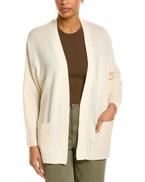 Amicale Cashmere Chunky Open Wool & Cashmere-Blend Cardigan Women's White Xs