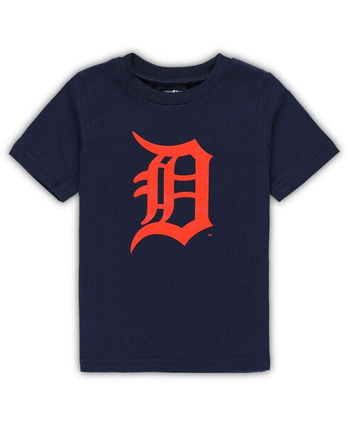 Toddler Boys and Girls Navy Detroit Tigers Team Crew Primary Logo T-shirt