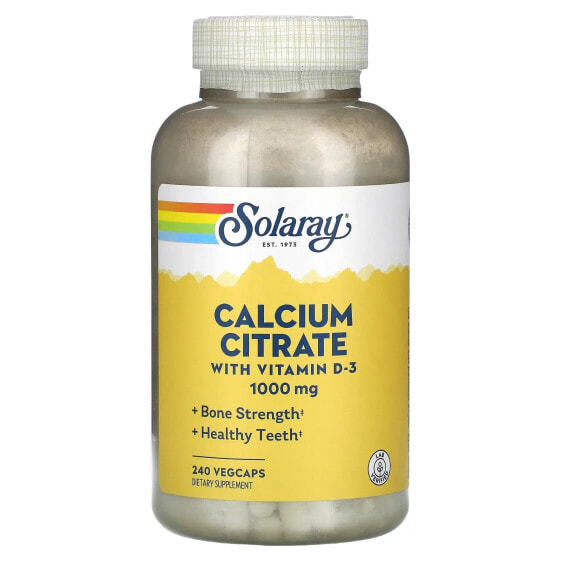 Calcium Citrate with Vitamin D-3, 1,000 mg, 240 VegCaps (250 mg per Capsule)