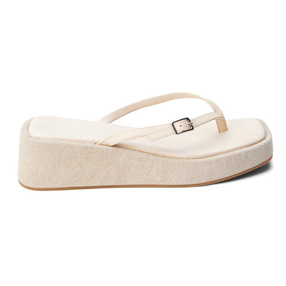 COCONUTS by Matisse Owen Platform Thongs Womens Off White Casual Sandals OWEN-1